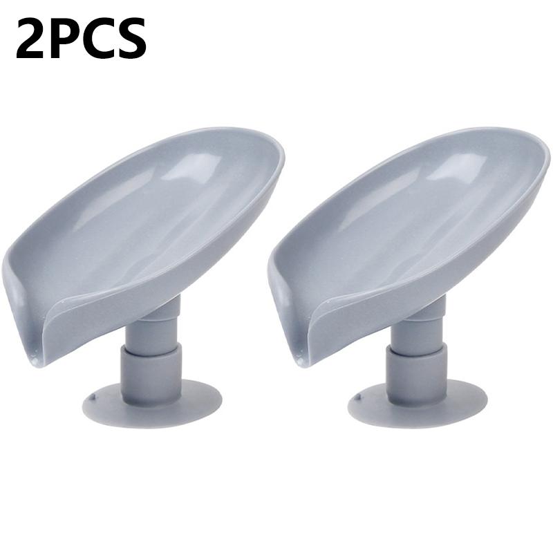 2 шт. мыльница на присоске для ванной комнаты и душа, переносной держатель для мыла в виде листа, пластиковый лоток для губки для кухни, аксессуары для ванной комнаты