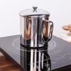 Portable Water Cup 350ml 304 Stainless Steel Rust Proof Tea Mug with Lid and Handle for Milk Juice Drink