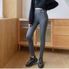 Winter Women Leggings Solid Color Warm Thicken High Waist Keep Butt Lift Stretchy Walking Pants with Pocket