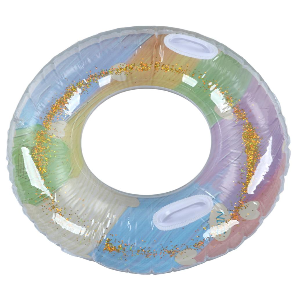 Детский плавательный круг Надувной Утолщенный ПВХ Поплавок Инструмент для плавания в бассейне Пайетки Масляная живопись Паттерн с ручкой