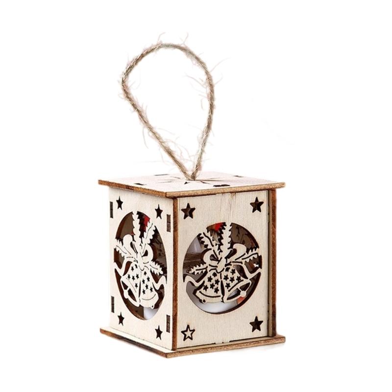 Christmas Wooden House Decoration With Warm LED Light Illuminated Cottage Ornament For Seasonal Display