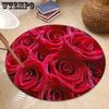 Круглые 3D-розы с принтом ковров для дома, гостиная, спальня, мягкие нескользящие ковры, домашний декор, простые элегантные ковры