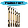 6Pcs Double Headed Auger Drill Bits For Metal Stainless Steel Wood Drilling Power Tool 3mm/ 3.5mm/ 4mm/ 4.5mm/ 5mm/ 6mm
