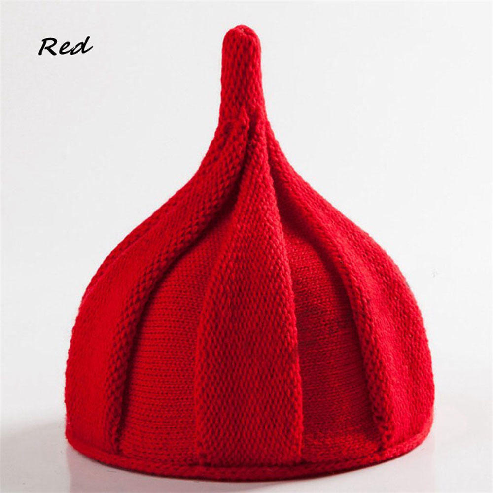 Смешная Теплая Зимняя Шапка-Бини Вязаные Шерстяные Шапки-Вертушки Скрученные Цветы Остроконечные Шапки