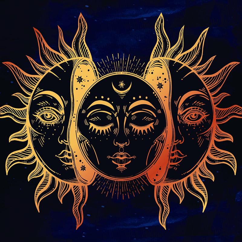 Домашний декор Гостиная Спальня Гобелен Красивый закат Солнце Луна Мандала Настенный гобелен