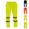Men's Reflective Strip Sanitation Worker Uniform Fleece Casual Sports Trousers