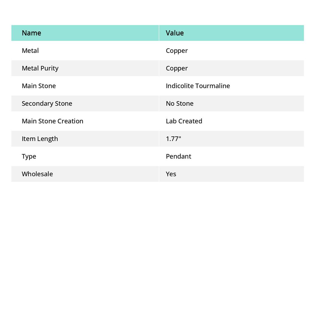 Подвеска из натурального индиголита и турмалина из стерлингового серебра 925 пробы 1,77 дюйма R7S39