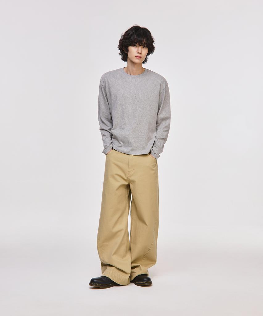 SIGNATURE Crop Long Sleeve T-Shirt [Gray]