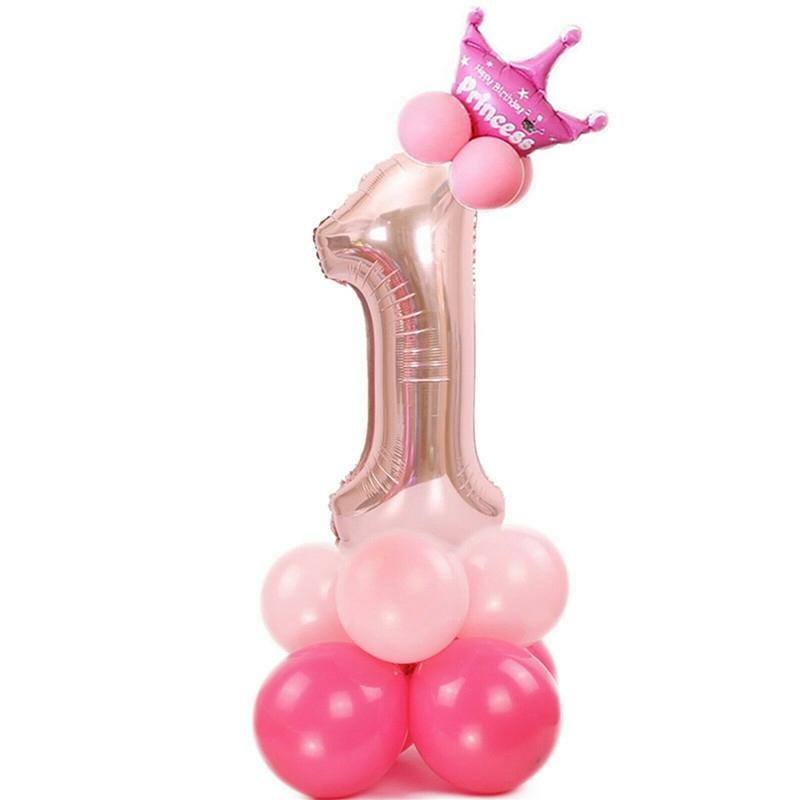 Комбинированный набор из алюминиевой пленки, воздушный шар, украшение на день рождения, свадебные украшения, башня из воздушных шаров с номером