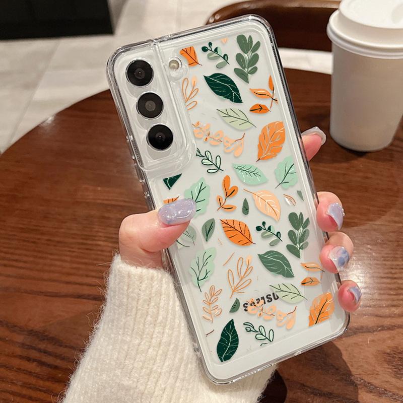 Чехол для телефона с цветными лозами для Samsung S25 Ultra S24 FE S23 A56 A36 A55 5G A16 A25 A35 A33 A54 S22 Plus, противоударный, прозрачный, силиконовый чехол