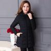 Winter Coat Women Fashion Middle Age Mother Slim Down Cotton Hooded Jacket Plus Size Casual Solid Warm Thick Outwear Parka