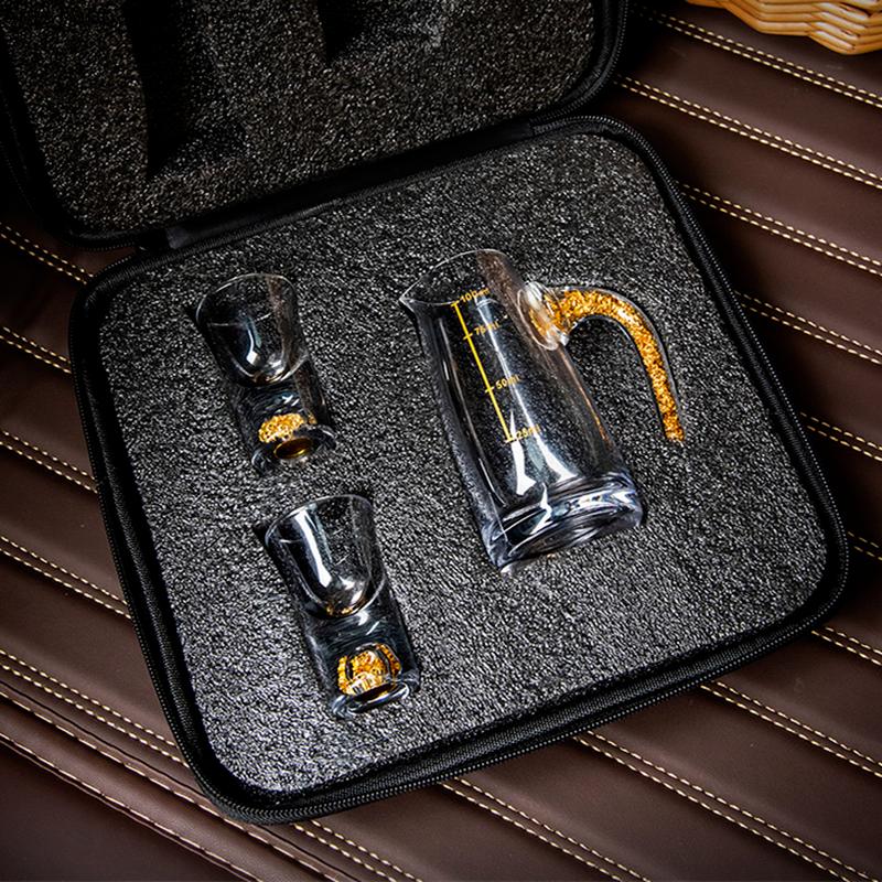 Хрустальный бокал, набор бокалов для белого вина, портативный дорожный винный набор, фляга, диспенсер для вина, фляжка, набор рюмок для питья с сумкой