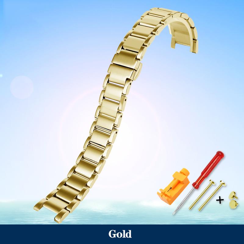 ОДИН Браслет для часов из нержавеющей стали для часов MK с тремя циферблатами MK6985/6986 MK2425/2433 Ремешок с вырезом Металлическая цепочка для часов 16x8мм 18x10мм 20x12ммMN