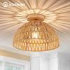 JOYINLED Потолочный светильник из пеньковой веревки Люстра в китайском стиле Ротанговый абажур Ручная работа Свет для дома Отеля Гостиной Ресторана