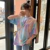 2025 Летняя мода женские футболки корейский Tie dye печать графическая футболка Femme Harajuku повседневная свободная рубашка y2k верхняя одежда футболка женская уличная одежда