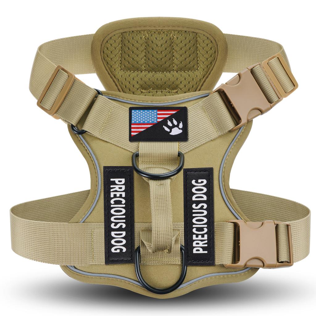 Service Dog Harness, Reflective Dog Vest Harness with 5 PCS Patches, Adjustable Soft Oxford Pet Harness, Inner Layer Mesh, Easy