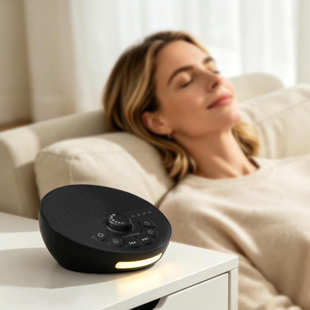 White Noise Machine with Cry Sensor 30 Soothing Sounds Night Light for Babies Kids Adults Sleep Home Office Timer Rechargeable