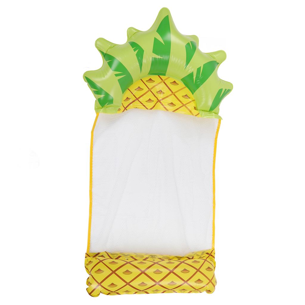 Water Hammock Float Lounger Pineapple Fruit Pattern Foldable Multifunction Inflatable Float Lounger for Beach Pool