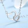 Новое женское ожерелье из стерлингового серебра 925 пробы с подвеской в форме сердца, модное красивое микрокольцо с цирконием, цепочка для ключицы, ювелирное изделие в подарок