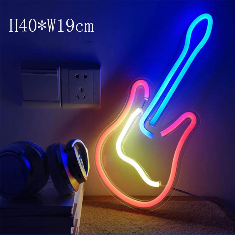 Гитарный свет светодиодный свет 3D неоновая вывеска декоративный свет искусство неоновая вывеска для украшения дома рок-бар паб отель пляжная вечеринка Usb-лампа