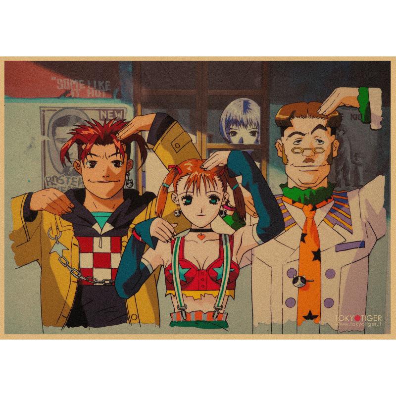 Retro Japanese Anime Wall Poster - Yasuomi Umetsu's Girl Killer on Kraft Paper