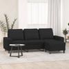 VidaXL 3-seater Sofa with Footrest Black 180 Cm Fabric, Sofa, Sofa with Footrest, Three-seater Sofa, Sofa 3201155