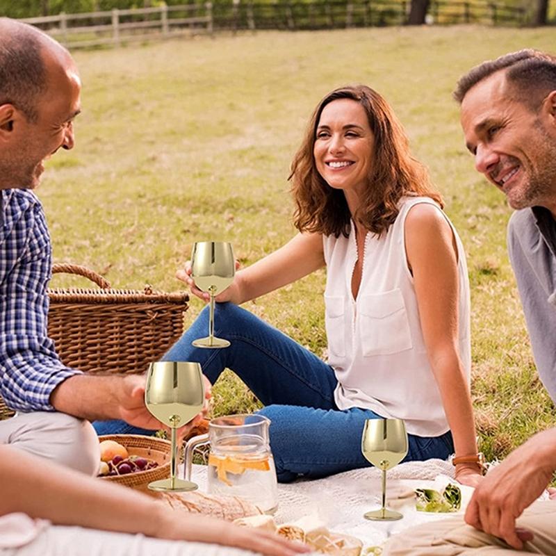 Бокал из нержавеющей стали 500 мл, бокал для красного вина, коктейльный бокал, небьющийся металлический высокий бокал для шампанского, барный бокал в европейском стиле