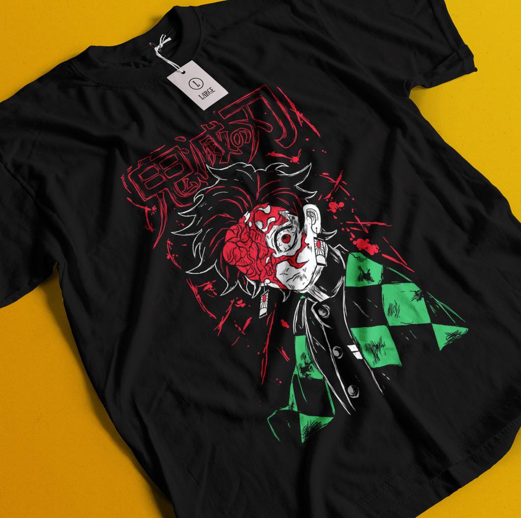 New Demon Slayer Shirt Tanjiro Tshirt Zenitsu T-Shirt Muzan Doma Tee Inosuke Nezuko