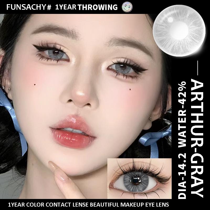 FUNSACHY 1 Pair Blue Contact Lenses for Eyes Natural Colored Contact Blue Eyes Lenses Korean Contacts Lenses Yearly Green Pupil