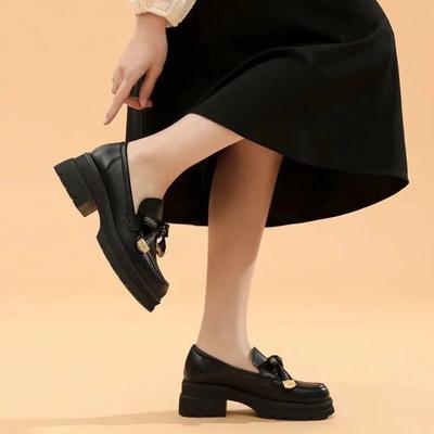 Мода Мода Женская обувь на среднем каблуке Шикарные и элегантные женские туфли Роскошный корейский стиль Нескользящие Популярный бренд Скидка