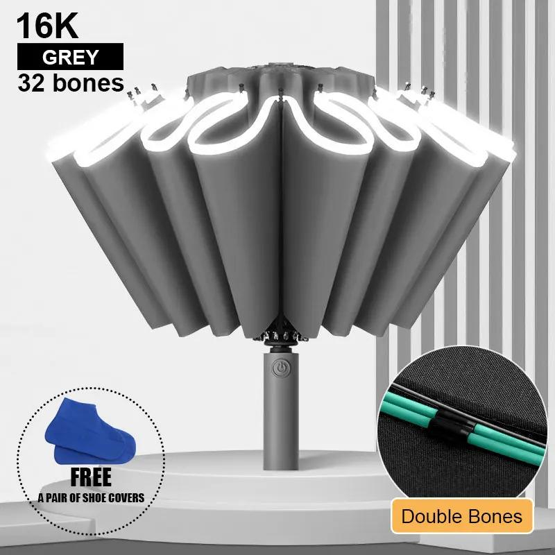 16 К Двойные Кости Большой Зонт Мужской Женский Ветрозащитный Компактный Зонт Автоматический Складной Бизнес Роскошный Зонт От Солнца Дождя Путешествия