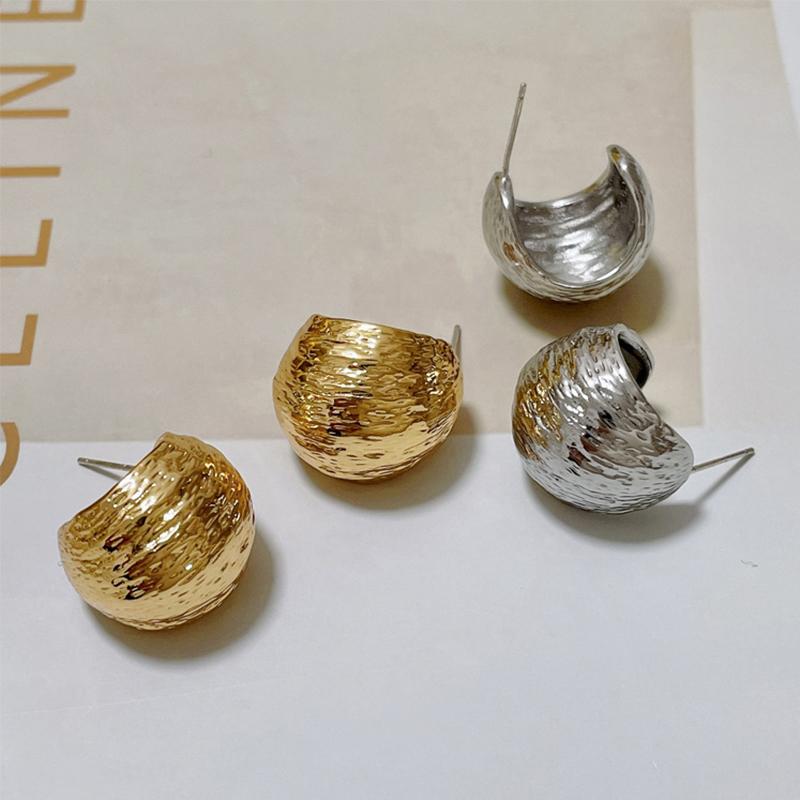 Minimal Design Metal Beans Stud Earrings For Cute Girls  New Fashion Jewelry Party Simple Accessories For Womens