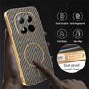 For Xiaomi Redmi Note 15 Pro 5G Phone Case Carbon Fiber Textured Electroplated TPU Back Cover