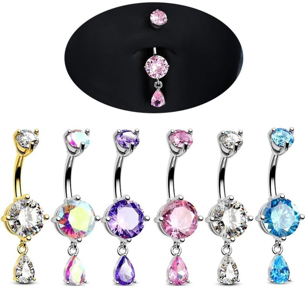 Teardrop Shape Navel Ring Crystal Belly Piercing Jewelry Fashion Belly Button Rings  Daily