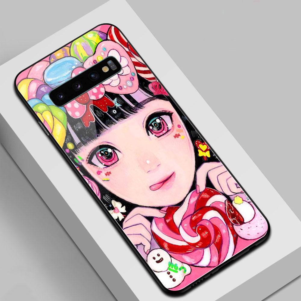 Чехол для Samsung S20 Plus Candy girl Стеклянная задняя крышка Note 9 чехол для Galaxy S8 S9 S20 plus Note 8 9 10 plus S10e S20 ultra S22