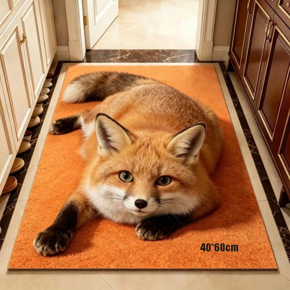 Absorbent Animal Shaped Carpet 3D Printed Bathroom Floor Mat Cat-Shaped Area Rug Home Floor Decor