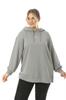 Women's Style Big Size Sweatshirt Large Size 3 Thread Hooded Sweatshirt With Side Zipper Slit
