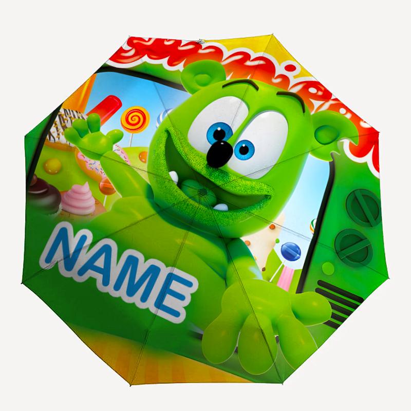 Personalized Name Gummibar friends Print Umbrella - Automatic Open/Close, Eight-Rib Durable Frame, Automatic Folding Umbrella