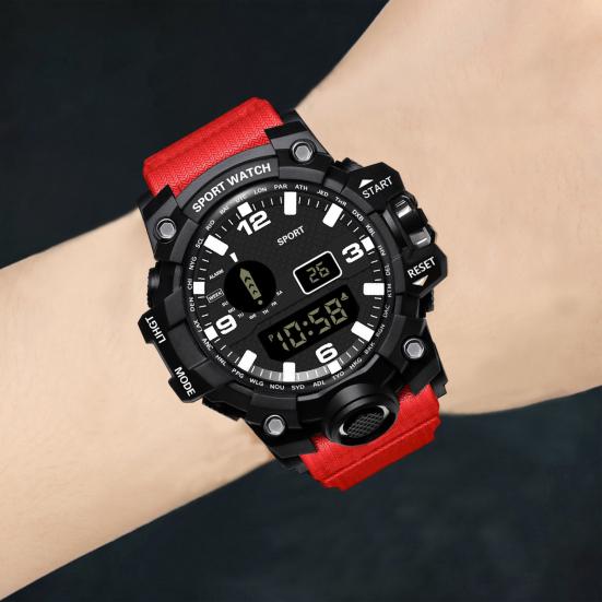 Электронные часы с силиконовым ремешком. Удобный большой экран с цифровым дисплеем. Многофункциональные спортивные часы на открытом воздухе.