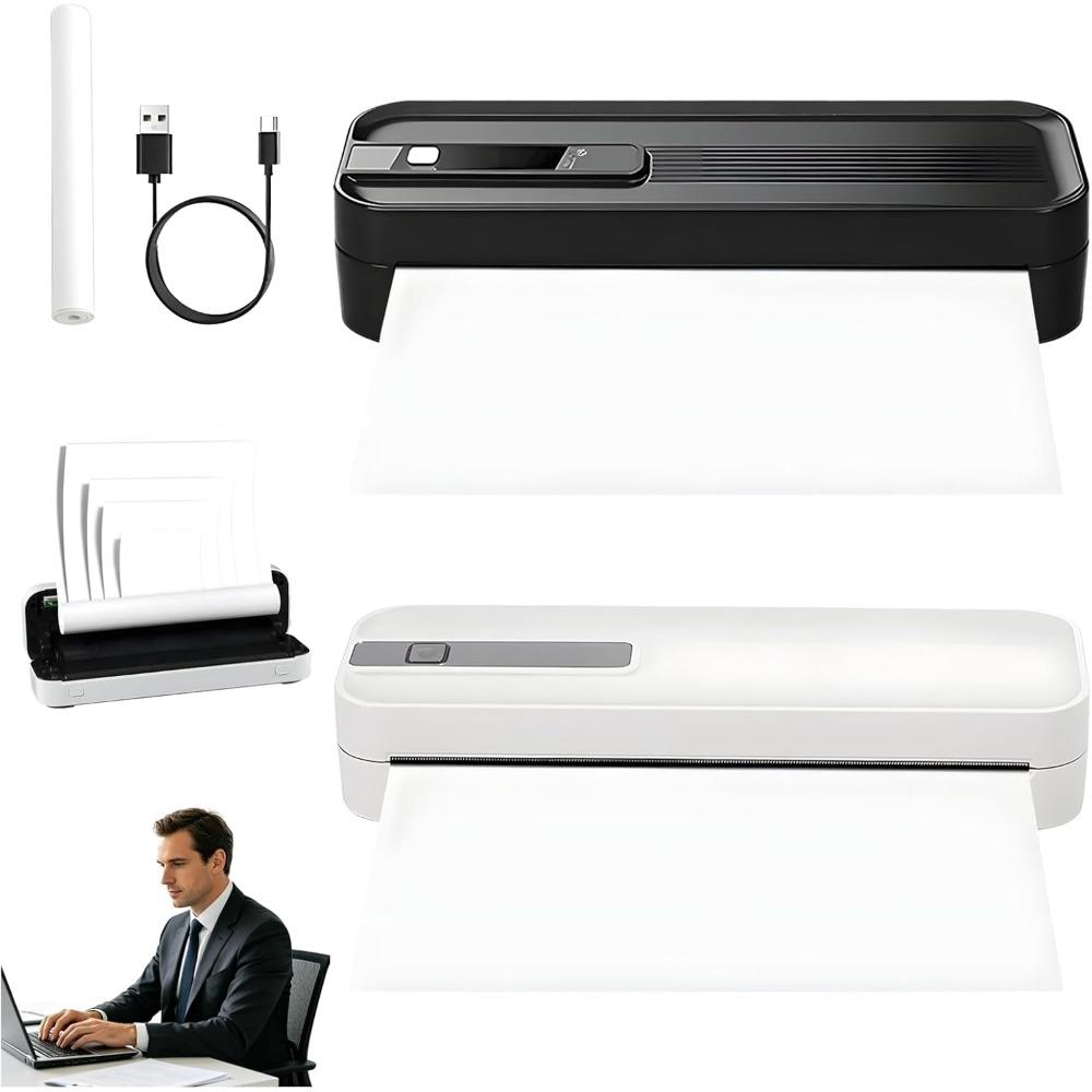 Portable wireless travel printer, portable Bluetooth thermal printer, small inkless thermal printer