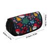 Pen Case Two Compartment Zipper Closure 300D Polyester with Two Compartments for Pens Ruler Earphones Students for Boys Girls