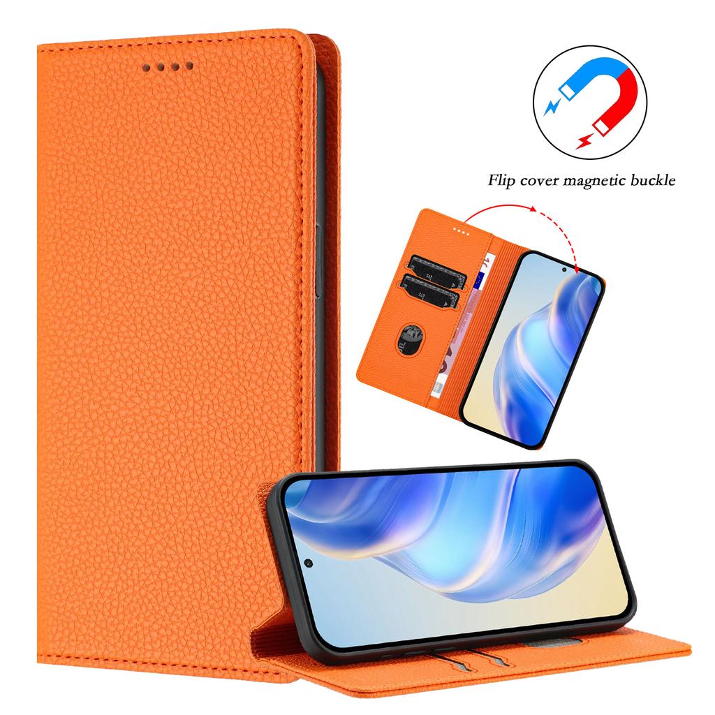 Для Xiaomi Poco X6 5G/Xiaomi Redmi Note 13 Pro 5G Чехол-кошелек с блокировкой RFID Кожаный чехол для мобильного телефона с текстурой личи