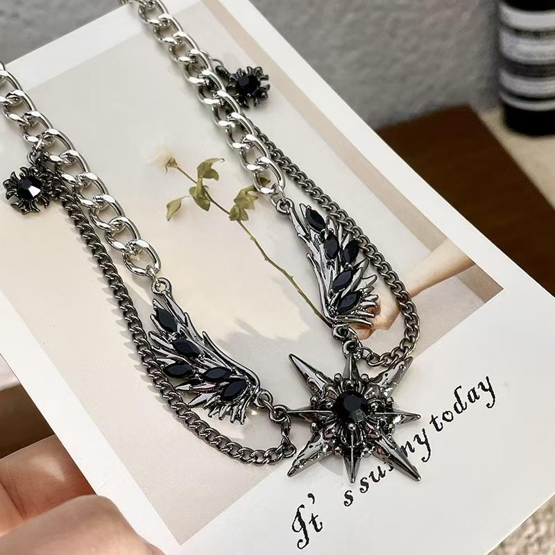 Алмазное колье Star Wings - Модные мужские и женские цепочки на шею в уличном стиле, идеальный выбор для фестивалей и повседневной носки