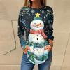 Tee Shirts For Women Fall Casual Long Sleeve Shirts Sweatshirt Vintage Graphic Printing Top Pullover Christmas