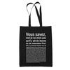 Tote Bag - PLANETEE - Prof Situation Femme Noir - Coton - Noir - Imprimé En France