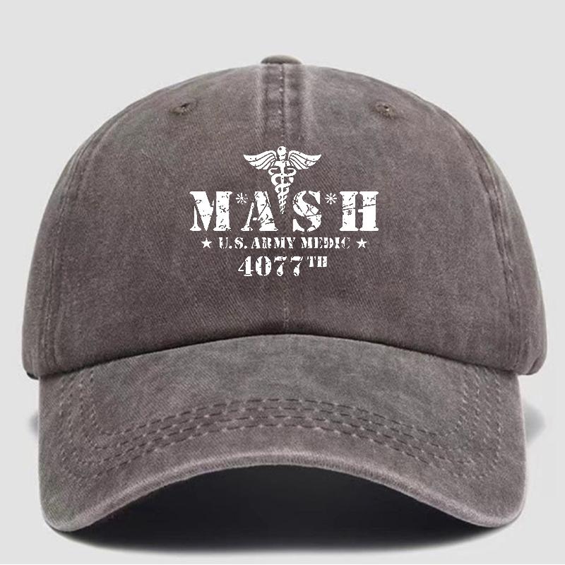 Retro baseball cap, outdoor casual sun hat, MASH 4077 fashionable printed baseball cap