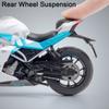 1/12 Spring Breeze 250SR Simulation Alloy Diecast Motorcycle Model Shock Absorbers Sound and Light Collection Toy for Kids Gifts