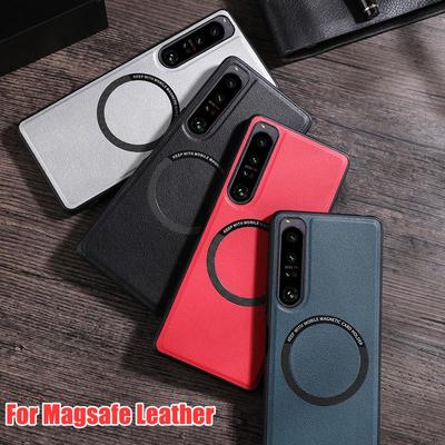 Магнитный чехол Magsafe для Sony Xperia 1 10 5 IV, чехол Magsafing с беспроводной зарядкой для Sony Xperia 1 IV 10 5 III, кожаный противоударный чехол с ощущением кожи