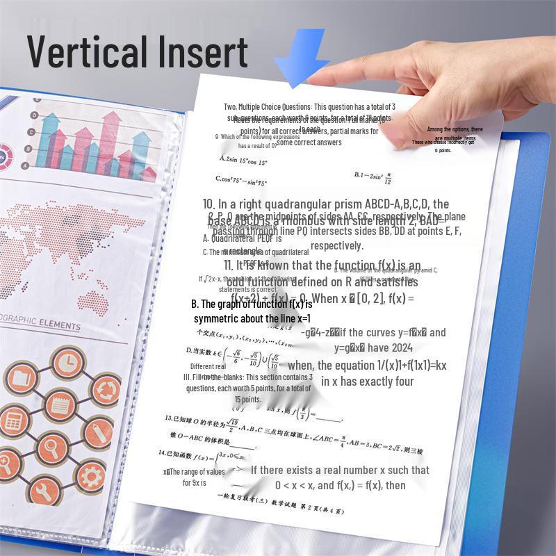 A4 Transparent Multi-layer Document Binder for Office and Study Supplies