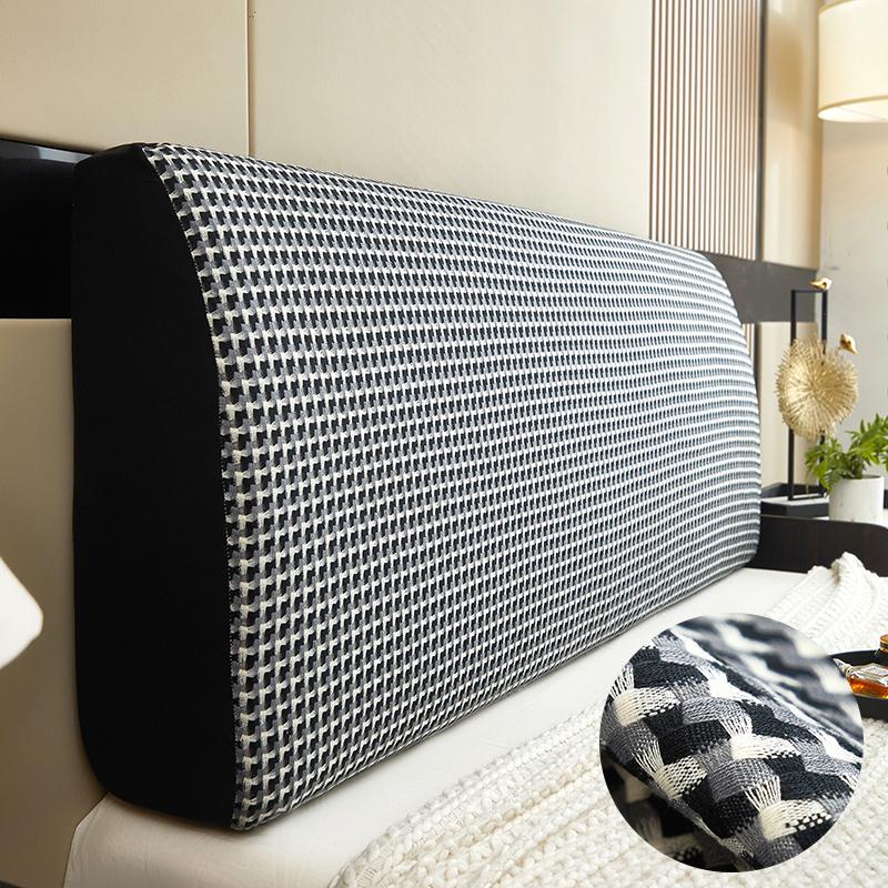 Bedhead Cover All Inclusive Cover Small Grid Elastic Bedside Backrest Protection Headboard Dust Cover Bedroom Decoration 5 Sizes